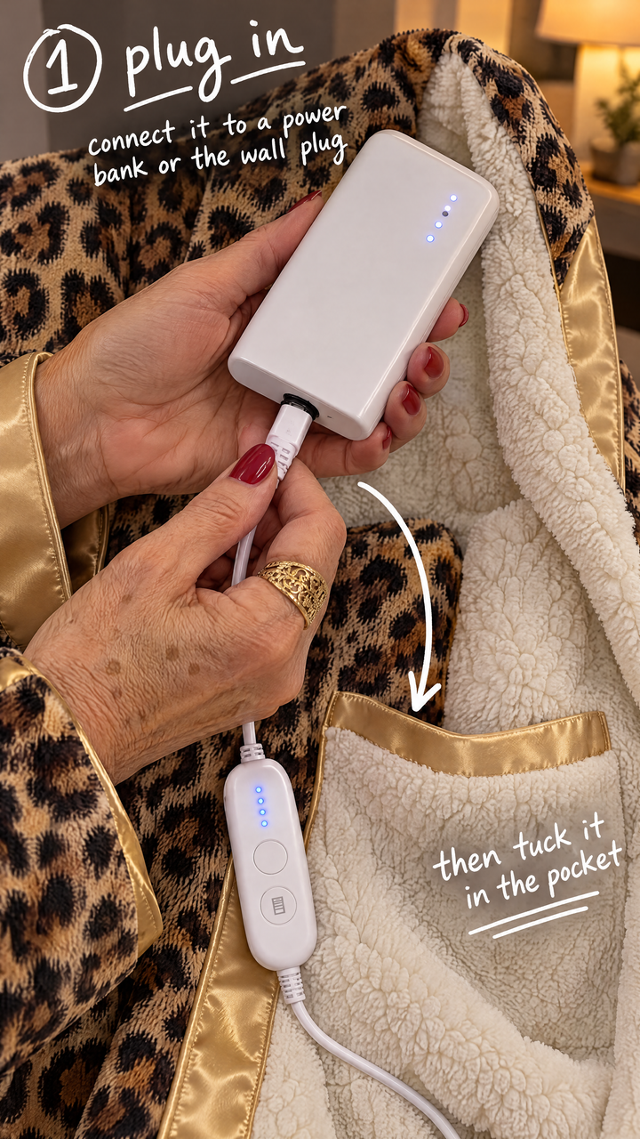 Plugging the cable into a power bank